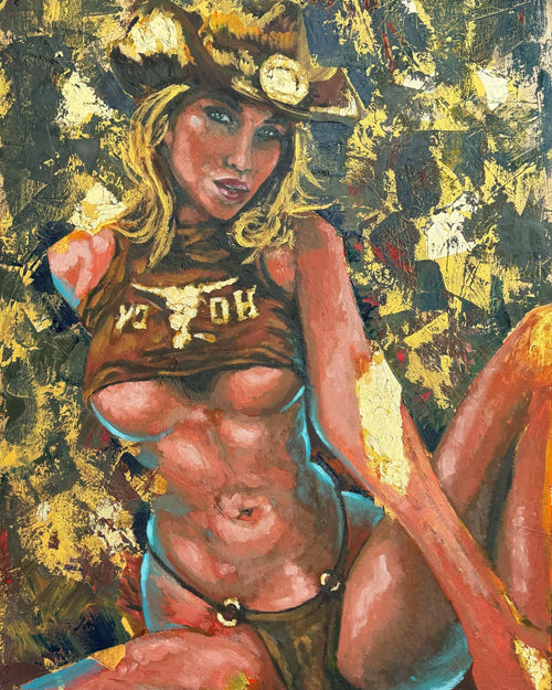 Deelee (Golden Girl) - Signed Print, signed art print after the oil painting, by Willem van der Krieken
