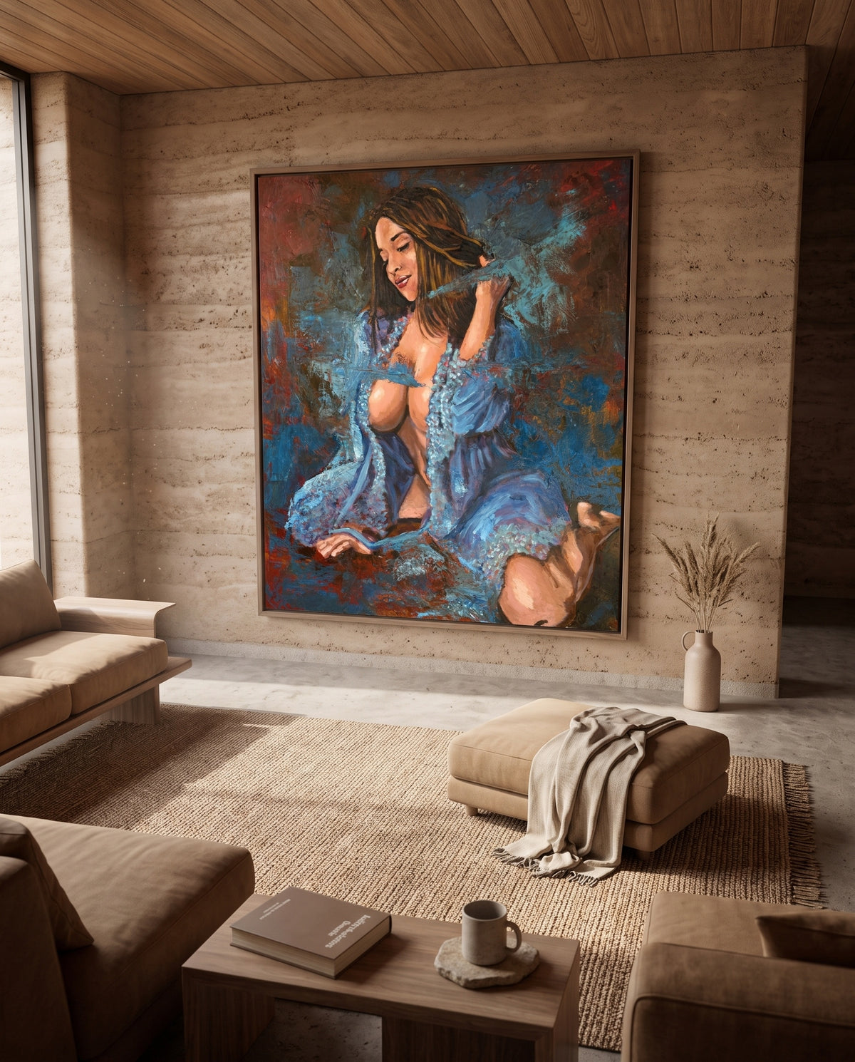 Pandora (Dreaming in Blue) in a room: an impression, not a measurement